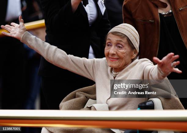 Actress Luise Rainer attends a ceremony honoring her with a Star on the Berlin Walk of Fame on September 5, 2011 in Berlin, Germany.