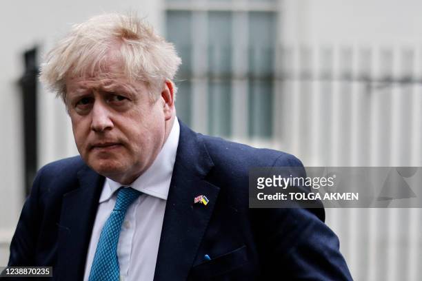 Britain's Prime Minister Boris Johnson leaves the 10 Downing Street, in London, on March 2 following a meeting with Ukraine's ambassador to Britain.
