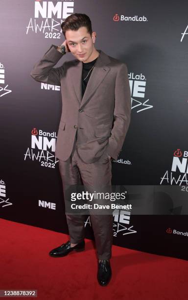 Rafferty Law arrives at The NME Awards 2022 at the O2 Academy Brixton on March 2, 2022 in London, England.