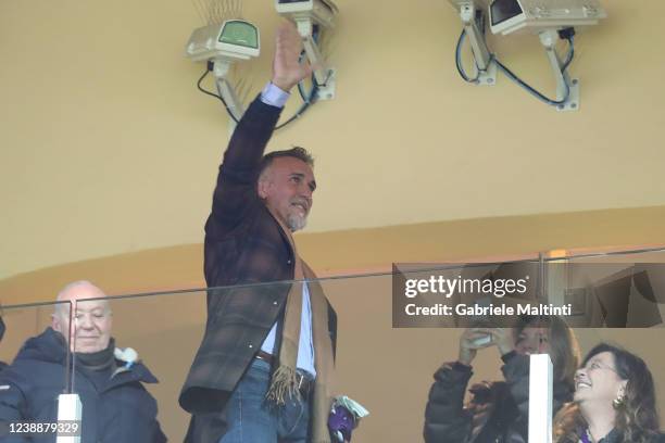 Gabriel Omar Batistuta former player of ACF Fiorentina during the Coppa Italia Semi Final 1st Leg match between ACF Fiorentina and Juventus FC at...