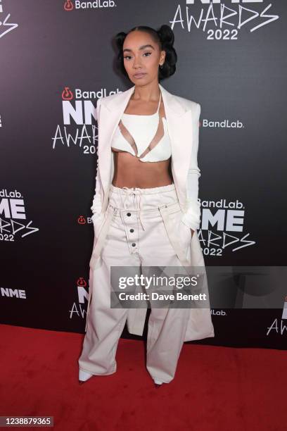 Leigh-Anne Pinnock arrives at The NME Awards 2022 at the O2 Academy Brixton on March 2, 2022 in London, England.