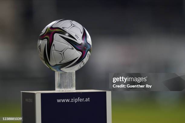 Match ball during the Admiral Bundesliga match between LASK and FC Red Bull Salzburg at Raiffeisen Arena on March 2, 2022 in Pasching, Austria.