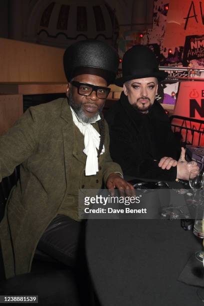 Jazzie B and Boy George attend The NME Awards 2022 at the O2 Academy Brixton on March 2, 2022 in London, England.