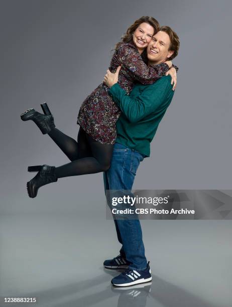 Katie Lowes & Pete Holmes from the CBS series HOW WE ROLL, scheduled to air on the CBS Television Network.