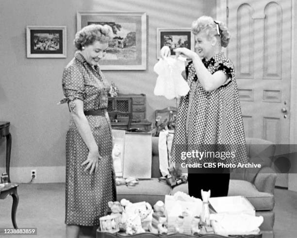 From left, Vivian Vance and Lucille Ball in the "I Love Lucy" episode 'Ricky has Labor Pains, originally broadcast January 5, 1953. Image is a frame...