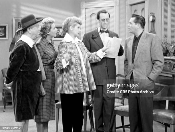 From left, William Frawley , Vivian Vance , Lucille Ball , Hans Conried and Desi Arnaz in the "I Love Lucy" episode 'Lucy Hires an English Tutor,...