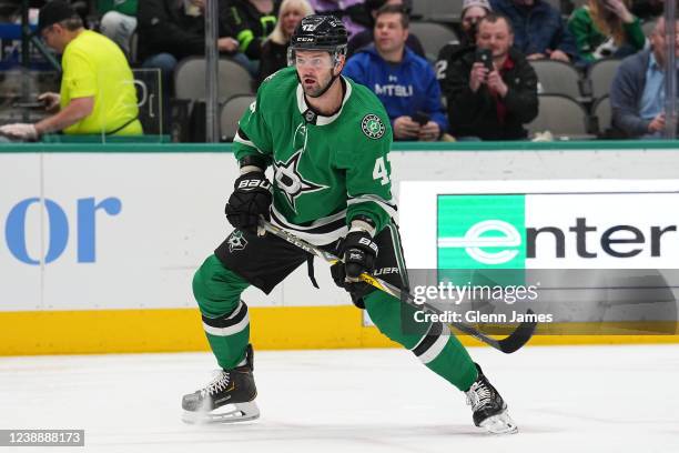 Alexander Radulov of the Dallas Stars skates against the Los Angeles Kings at the American Airlines Center on March 2, 2022 in Dallas, Texas.