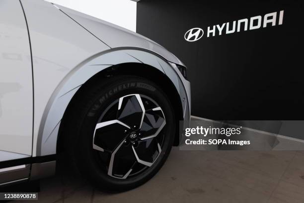 Front view of new Ioniq 5 Electric car by hyundai Stock Photo - Alamy