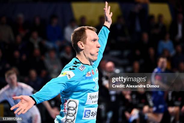 Mikael AGGEFORS of Aalborg during the EHF Champions League between Montpellier and Aalborg on March 2, 2022 in Montpellier, France.