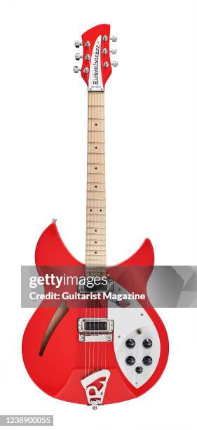 Rickenbacker 330 Limited Edition electric guitar with a Pillar Box Red finish, taken on December 15, 2020.