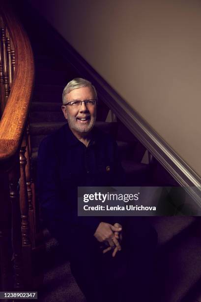 Film critic and film historian Leonard Maltin is photographed for the Los Angeles magazine on October 21, 2021 in Los Angeles, California.