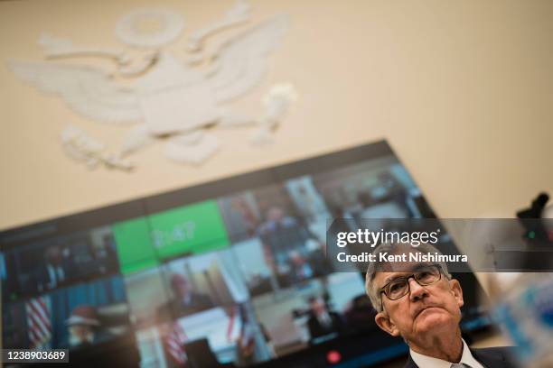 Federal Reserve Chair Pro Tempore Jerome Powell testifies about 'monetary policy and the state of the economy' before the House Financial Services...