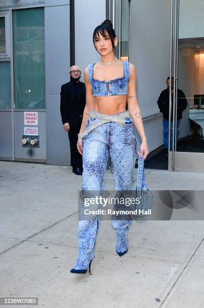 Singer Dua Lipa is seen on March 3, 2022 in New York City.