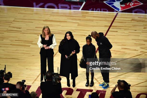 Vanessa Bryant presents Chris Paul, and his daughter Camryn the Kobe and Gigi Bryant WNBA Advocacy Award during 71st NBA All-Star Game on Sunday,...
