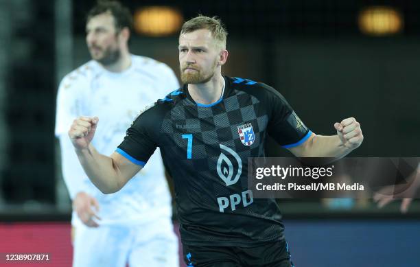 Domagoj Duvnjak of PPD Zagreb during EHF Champions League Men Group Group A match between HC PPD Zagreb and THW Kiel at Arena Zagreb on March 3, 2022...