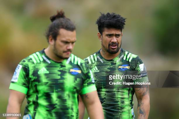 Ardie Savea looks on during a Hurricanes Super Rugby training session at Rugby League Park on June 01, 2020 in Wellington, New Zealand.