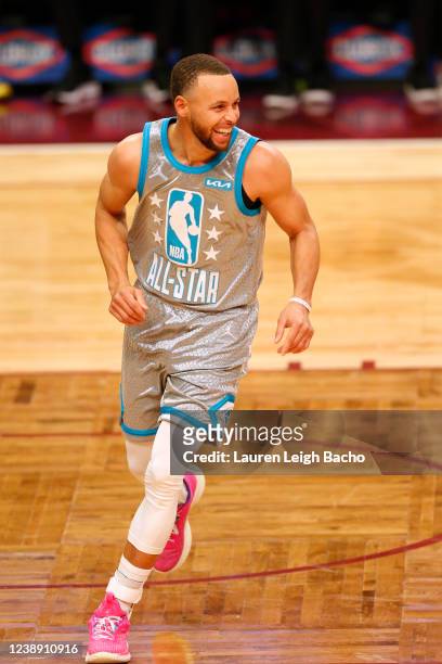 Stephen Curry of Team LeBron celebrates during the 2022 NBA All-Star Game as part of 2022 NBA All Star Weekend on February 20, 2022 at Rocket...