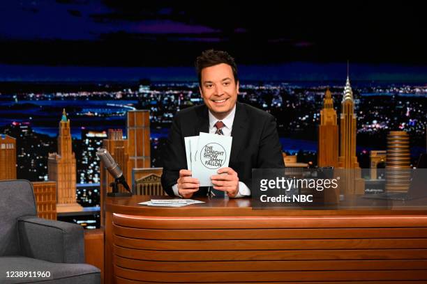 Episode 1607 -- Pictured: Host Jimmy Fallon during Hashtags on Thursday, March 3, 2022 --