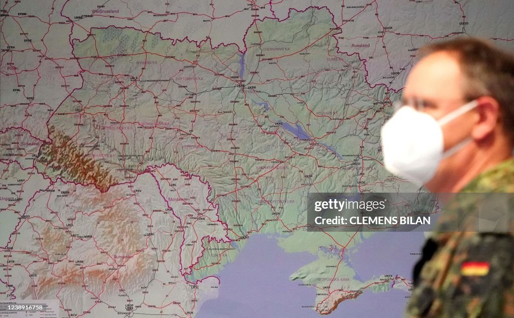 German In Ukraine A map showing the Ukraine is pictured at the German armed forces ...