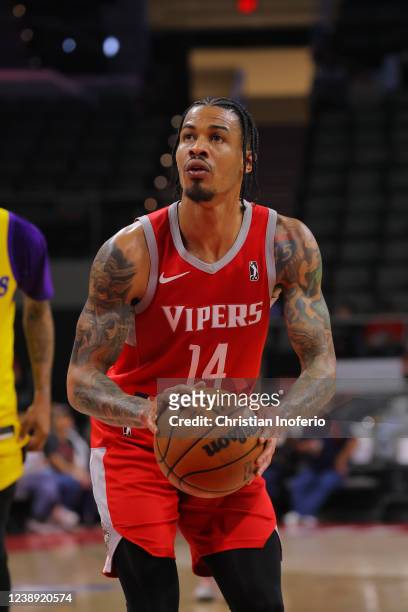 Gerald Green of the Rio Grande Valley Vipers at the foul line against the South Bay Lakers during an NBA G-League game on March 3, 2022 at the Bert...