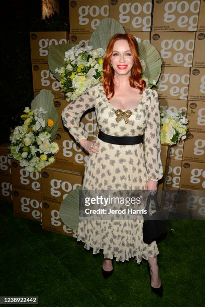 Christina Hendricks attends the Good Eggs launch in Los Angeles with a dinner benefitting The Art of Elysium’s culinary art program at California...
