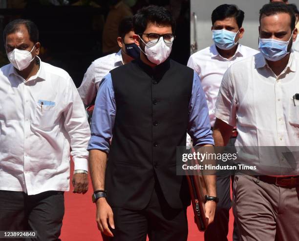 Minister Aaditya Thackeray during the 2nd day of the State Budget Session at Vidhan Bhavan, on March 4, 2022 in Mumbai, India.