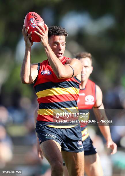 Ben Davis of the Crows during the 2022 AFL Community Series match between the Adelaide Crows and the Port Adelaide Power at Richmond Oval on March 5,...