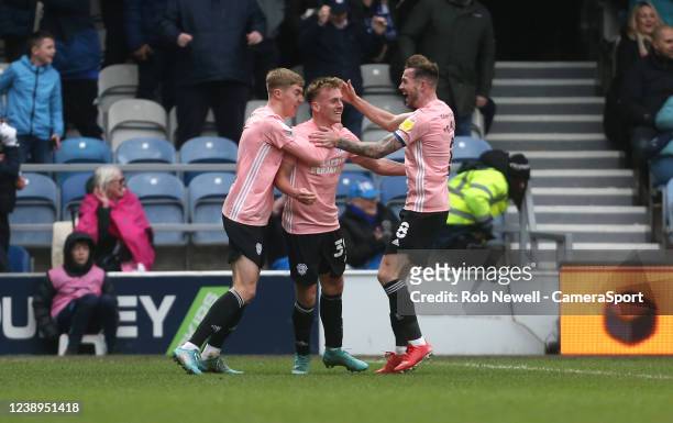 Cardiff City's Isaak Davies celebrates scoring his side's first goal during the Sky Bet Championship match between Queens Park Rangers and Cardiff...