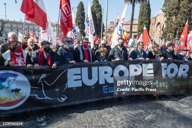 Thousands of people demonstrated from Piazza della Repubblica to Piazza San Govanni to protest against Russian President Vladimir Putin and the...