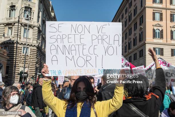 Thousands of people demonstrated from Piazza della Repubblica to Piazza San Govanni to protest against Russian President Vladimir Putin and the...