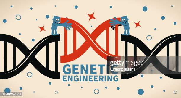 genetic engineering, gmo and gene manipulation concept - crispr stock illustrations