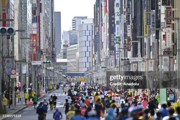 General view of Tokyo streets during the Tokyo Marathon 2021 in Tokyo, Japan on March 6, 2022. Due to COVID-19, the Tokyo Marathon 2021 was postponed...