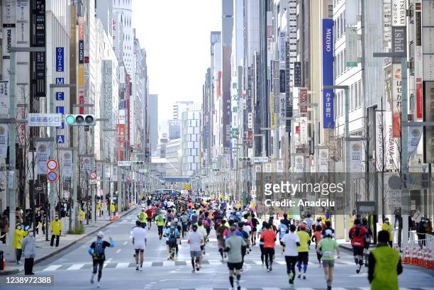 General view of Tokyo streets during the Tokyo Marathon 2021 in Tokyo, Japan on March 6, 2022. Due to COVID-19, the Tokyo Marathon 2021 was postponed...