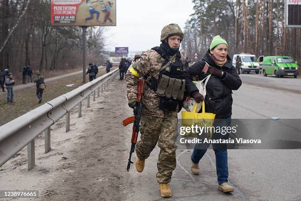 Russian Shells Fall On Evacuation Route From Irpin Toward Kyiv Russian Shells Fall On Evacuation Route From Irpin Toward Kyiv