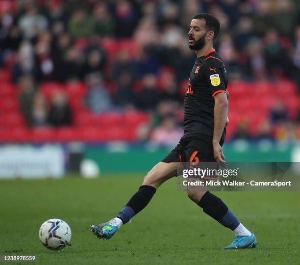 Blackpool's Kevin Stewart during the Sky Bet Championship match between Stoke City and Blackpool at Bet365 Stadium on March 5, 2022 in Stoke on...