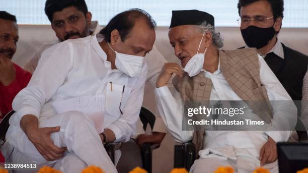 Ajit Pawar , Deputy Chief Minister of Maharashtra and Bhagat Singh Koshyari , Governor of Maharashtra at MIT college ground during Prime Minister of...