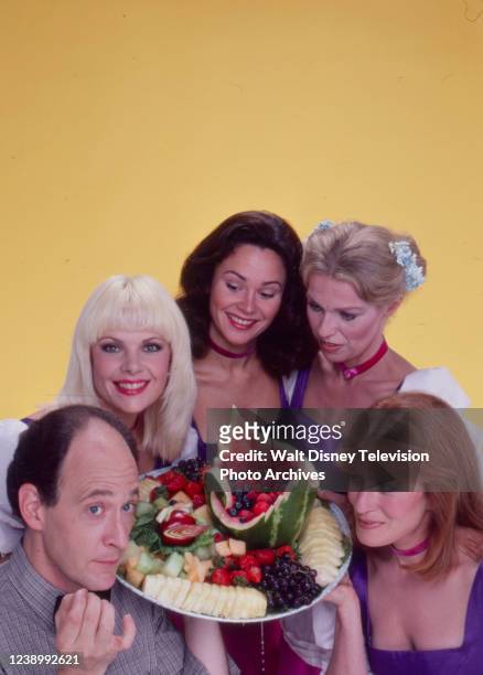 Los Angeles, CA Ann Jillian, Gail Edwards, Louise Lasser, Earl Boen, Barrie Youngfellow promotional photo for the ABC tv series 'It's A Living'.
