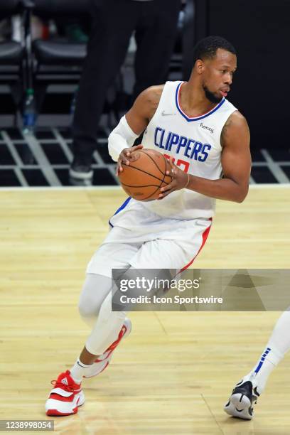 Clippers guard Rodney Hood while playing the New York Knicksin a NBA basketball game played at on March 6, 2022 at Crypto.com arena in Los Angeles,...