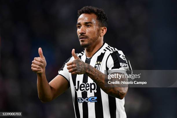 Danilo Luiz da Silva of Juventus FC gestures during the Serie A football match between Juventus FC and Spezia Calcio. Juventus FC won 1-0 over Spezia...