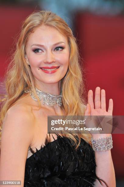 Actress Svetlana Khodchenkova attends the "Tinker, Tailor, Soldier, Spy" premiere at the Palazzo del Cinema during the 68th Venice Film Festival on...