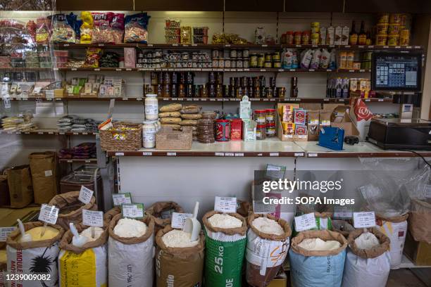 Cereals and other basic products are seen at a specialist wholesale store. The restrictive measures of the EU in response to the invasion of Ukraine...