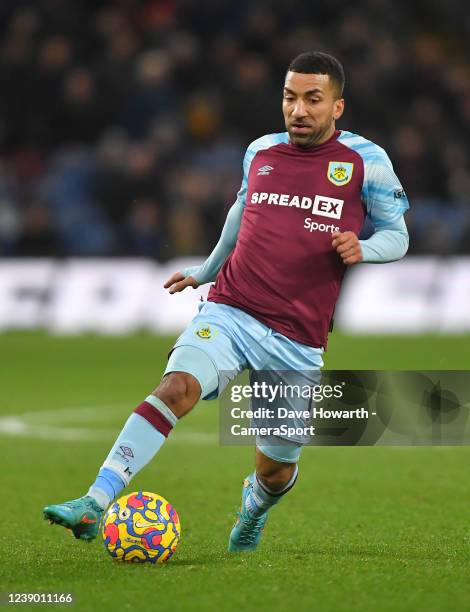 Burnley's Aaron Lennon during the Premier League match between Burnley and Leicester City at Turf Moor on March 1, 2022 in Burnley, United Kingdom.