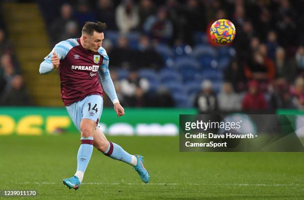Burnley's Connor Roberts during the Premier League match between Burnley and Leicester City at Turf Moor on March 1, 2022 in Burnley, United Kingdom.
