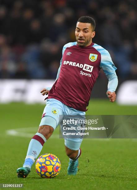 Burnley's Aaron Lennon during the Premier League match between Burnley and Leicester City at Turf Moor on March 1, 2022 in Burnley, United Kingdom.