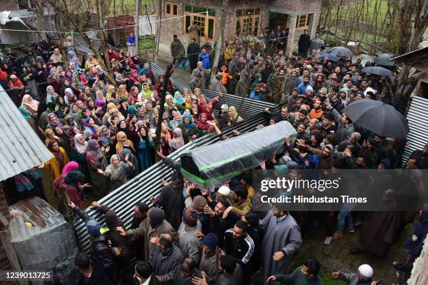 Hundreds attended the funeral procession of the young student Rafia Nazir , who was wounded in the grenade explosion at Amira Kadal on March 6. Nazir...