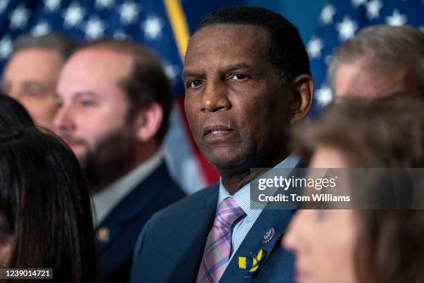 Rep. Burgess Owens, R-Utah, attends a news conference in Rayburn Building to point out deficiencies in President Bidens policies ahead of the State...