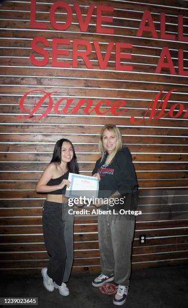 Chalet Lizette Brannan gives Ann Marie Hudson Scholarships from her Leukemia Foundation during her induction ceremony held at The Millennium Dance...