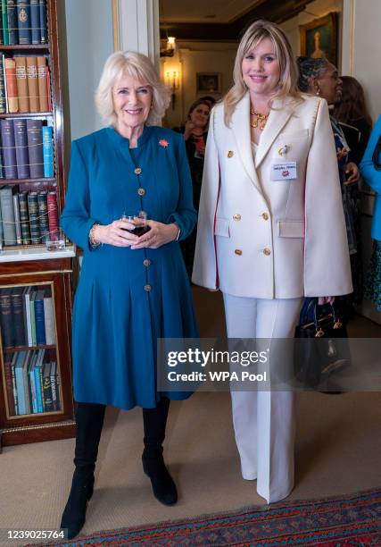 Camilla, Duchess of Cornwall, President of WOW - Women of the World Festival, meets Emerald Fennell as she hosts a reception to mark International...