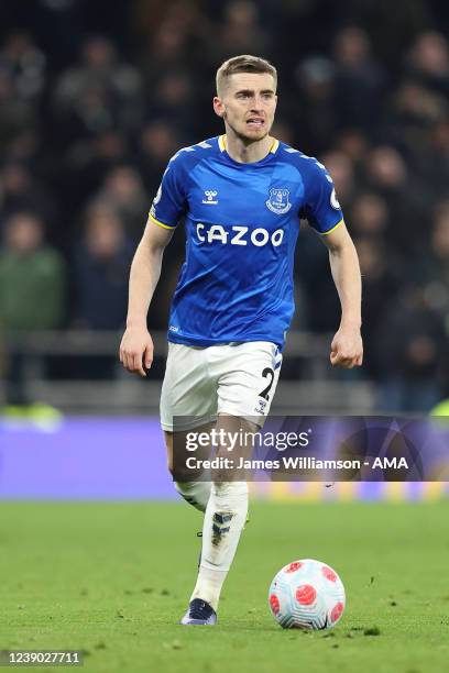 Jonjoe Kenny of Everton during the Premier League match between Tottenham Hotspur and Everton at Tottenham Hotspur Stadium on March 7, 2022 in...