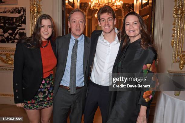 Octavia Greig, Geordie Greig, Jasper Greig and Kathryn Greig attend a private view of "Francis Bacon: Man And Beast" hosted by The Natalia Cola...